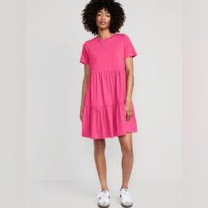 Pink XL Old Navy Tiered Swing Dress
